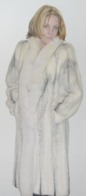 woman's black cross mink coat